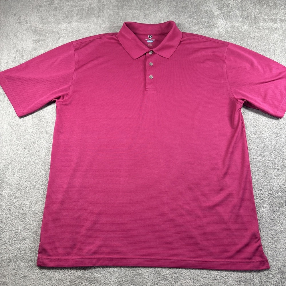 Pro‎ Tour Coolplay Golf Polo Pink Short Sleeve Shirt Stretch Men's Size XLT